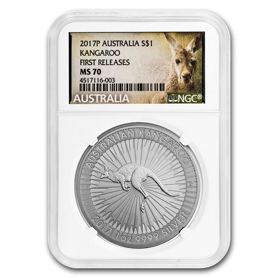 2017 Australia 1 oz Silver Kangaroo MS-70 NGC (First Release) 2017 Australia 1 oz Silver Kangaroo MS-70 NGC (First Release)